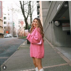 Pink sweater dress
